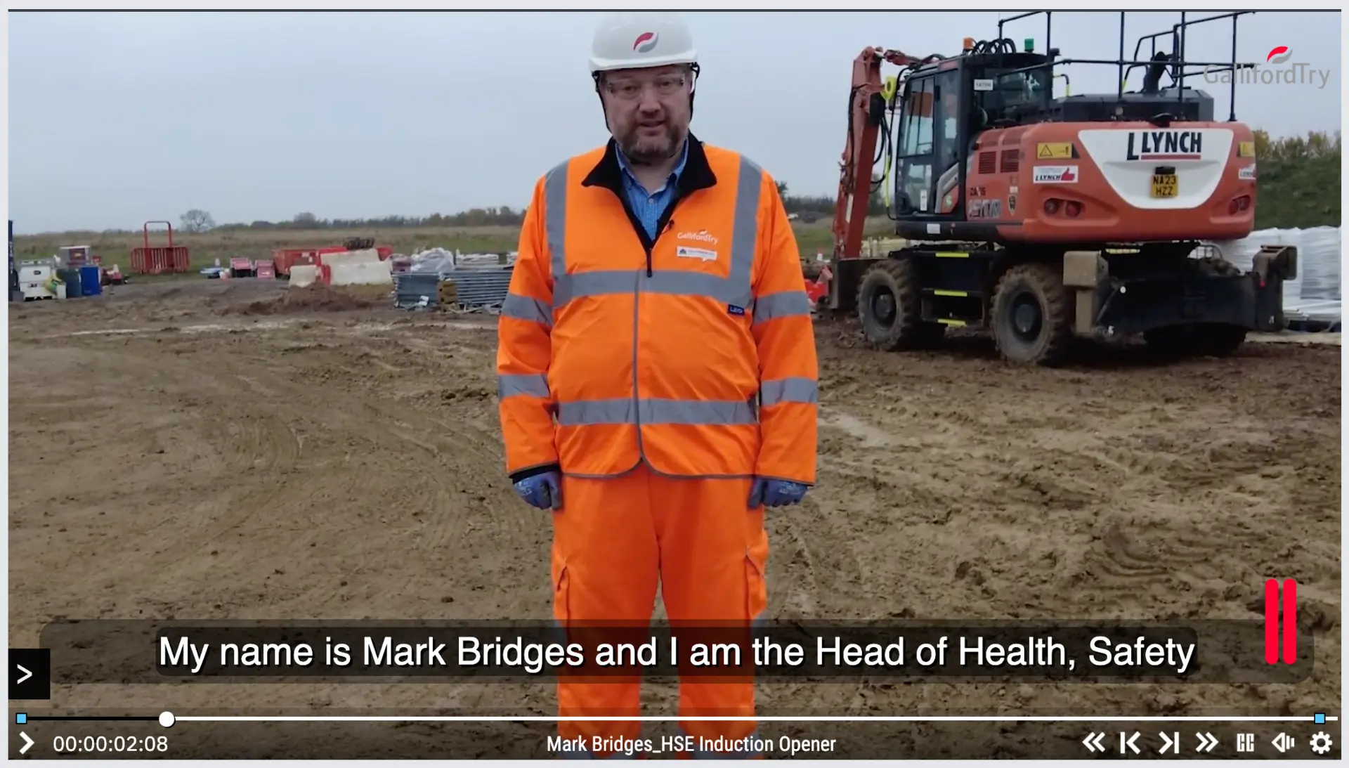 Galliford Try Head of Health and Safety on site